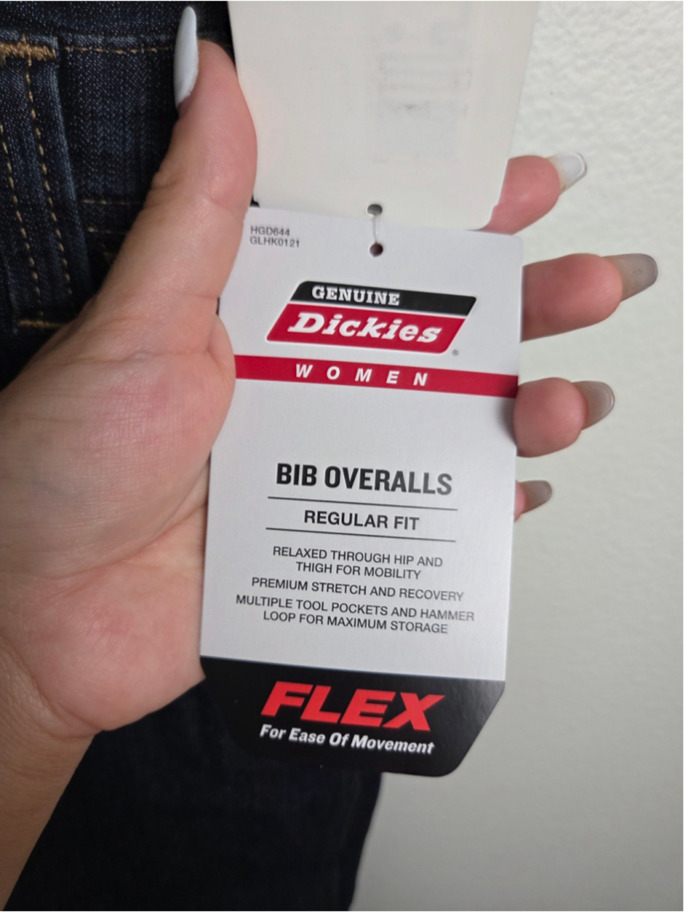 Women's Dickies Denim Bib Flex Overalls in Blue Size XS - Picture 9 of 10